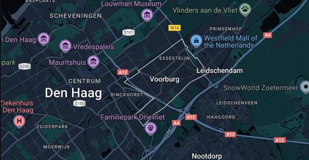 kaart van voorburg waar je een bus kan huren bij tol logistiek